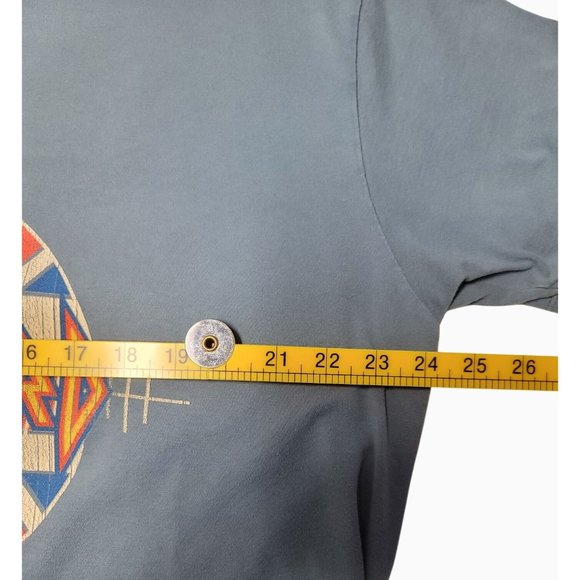 Def Leppard Tour 2014 Blue Graphic Tee XL - 100% Cotton Crewneck Band Shirt - Picture 11 of 16